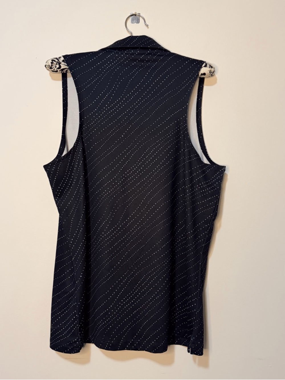 Nike Dri-FIT Women's Athletic Polo Tank - Black with White Dot Print Medium - Picture 5 of 6